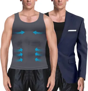 1/2/3 Pack Shaper Slimming Tank Top Athletic Compression Shirt with Sleeveless Undershirts for Men