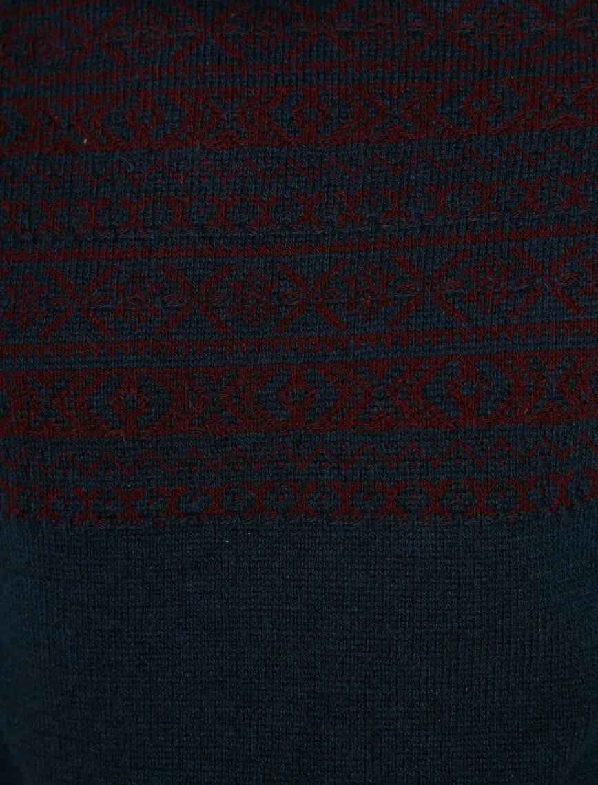 17359 Navy Patterned Jumper