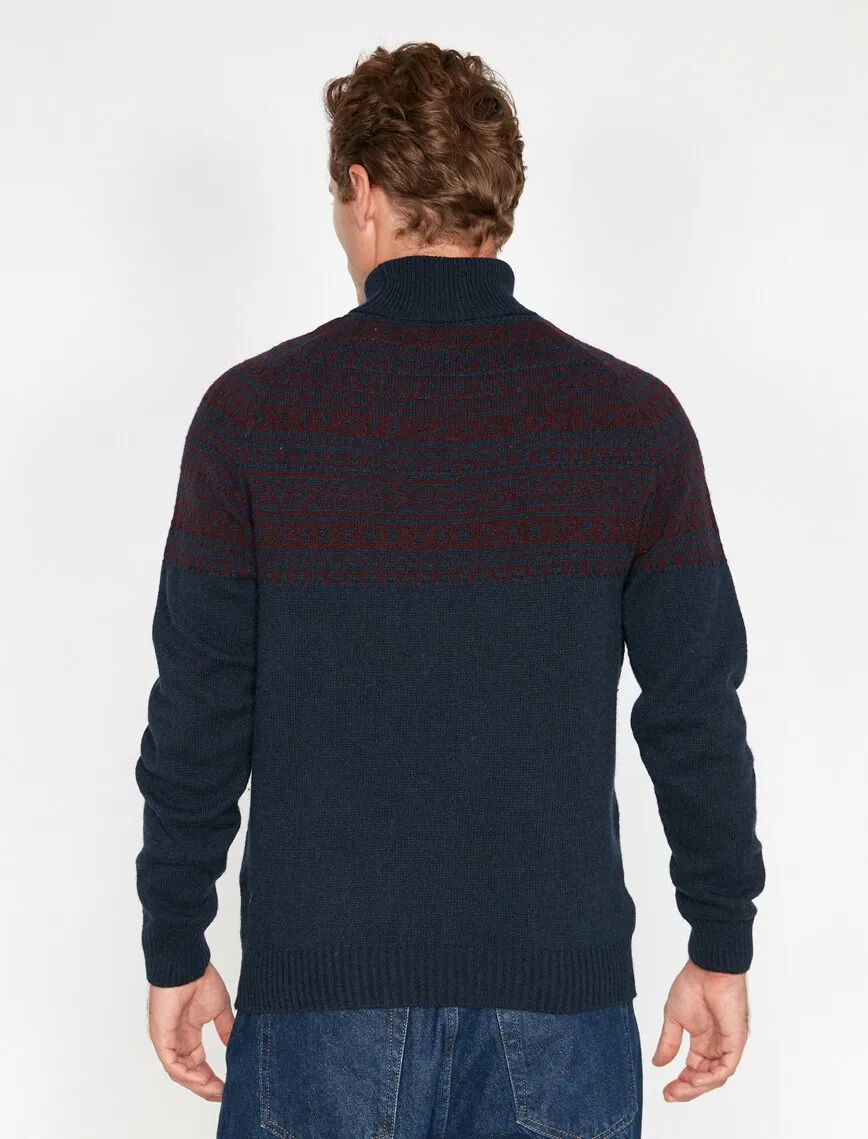 17359 Navy Patterned Jumper