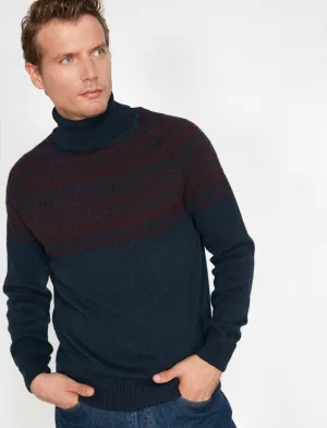 17359 Navy Patterned Jumper