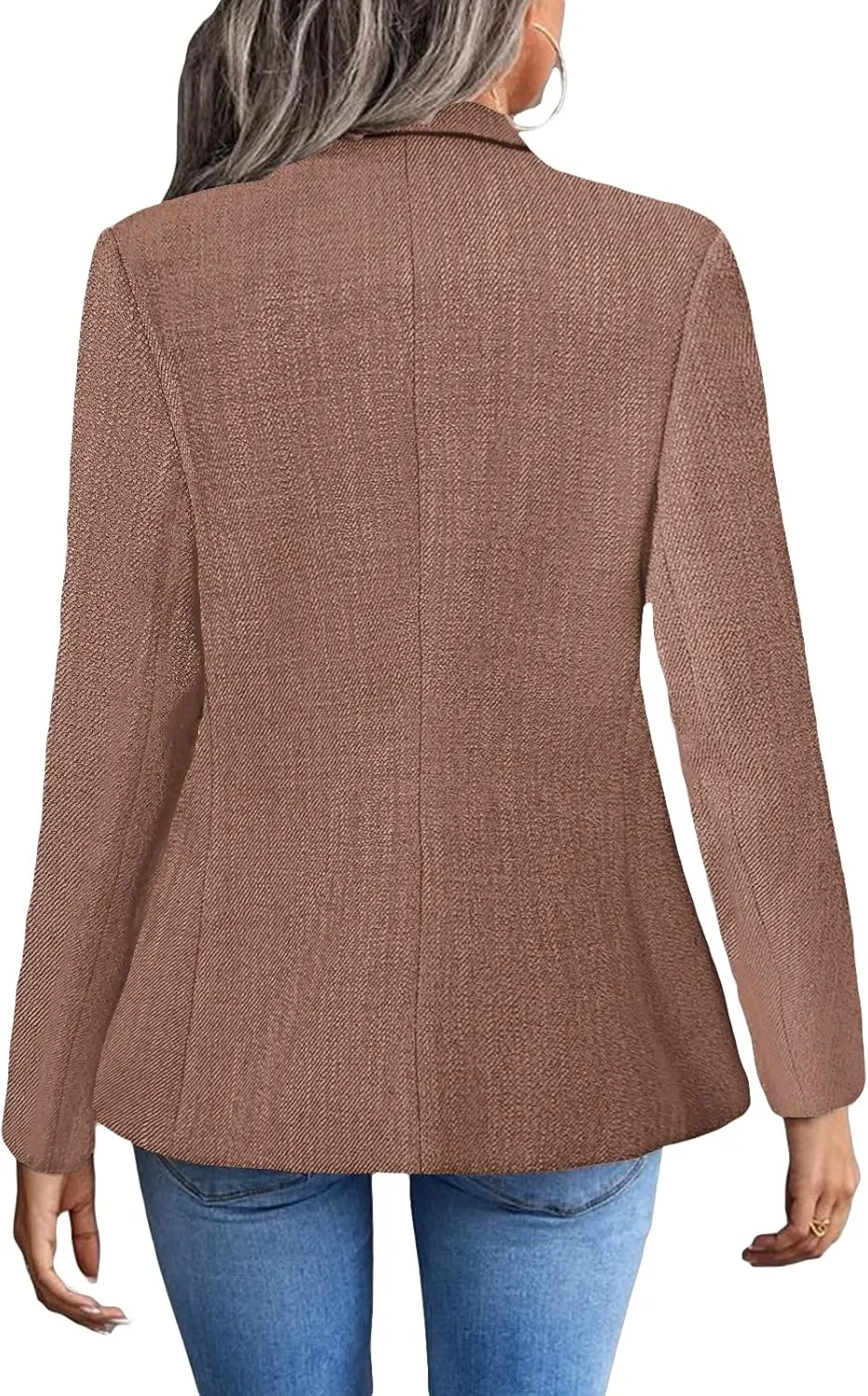 2025 Women's Spring Tweed Blazer Jacket Plaid Fully-Lined Fashion Business Casual Lapel Elegant Coat with Pockets