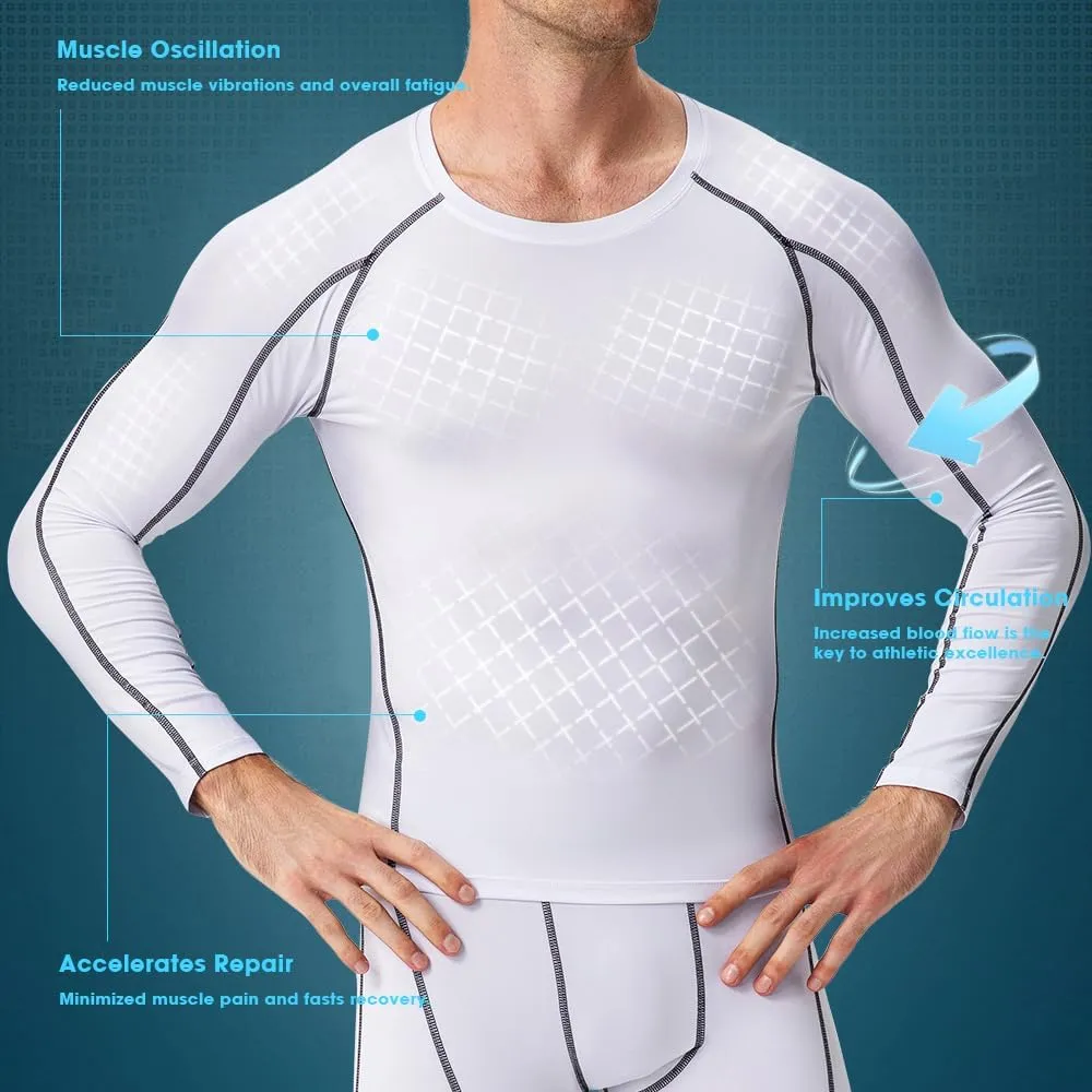 4 Pack Men's Compression Shirts Men Long/Short Sleeve Athletic Workout Tops Gym Undershirts Active Sports Baselayers