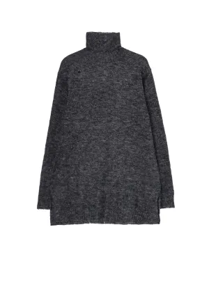 7G1P PLAIN STITCH SIDE SLIT HIGH NECK