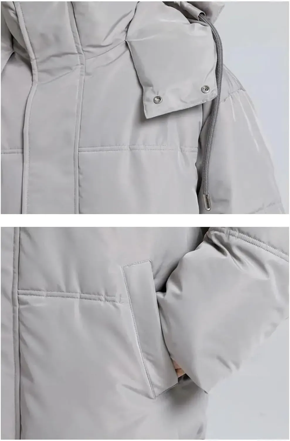 Adhdyuud Womens Casual Hooded Cotton Padded Coats With Pocket Zipper Winter Thicken Warm Jacket