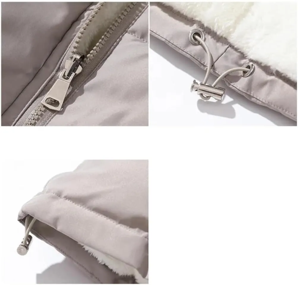 Adhdyuud Women's Solid Cotton Padded Long Coats With Pocket Thicken Warm Hooded Winter Jacket