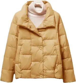 Adhdyuud Women's Solid With Pocket Cotton Padded Coats Thin Warm Casual Winter Vintage Outwear