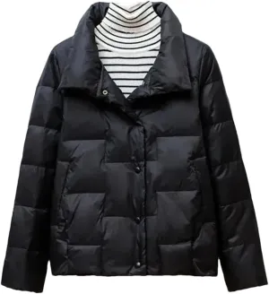 Adhdyuud Women's Solid With Pocket Cotton Padded Coats Thin Warm Casual Winter Vintage Outwear