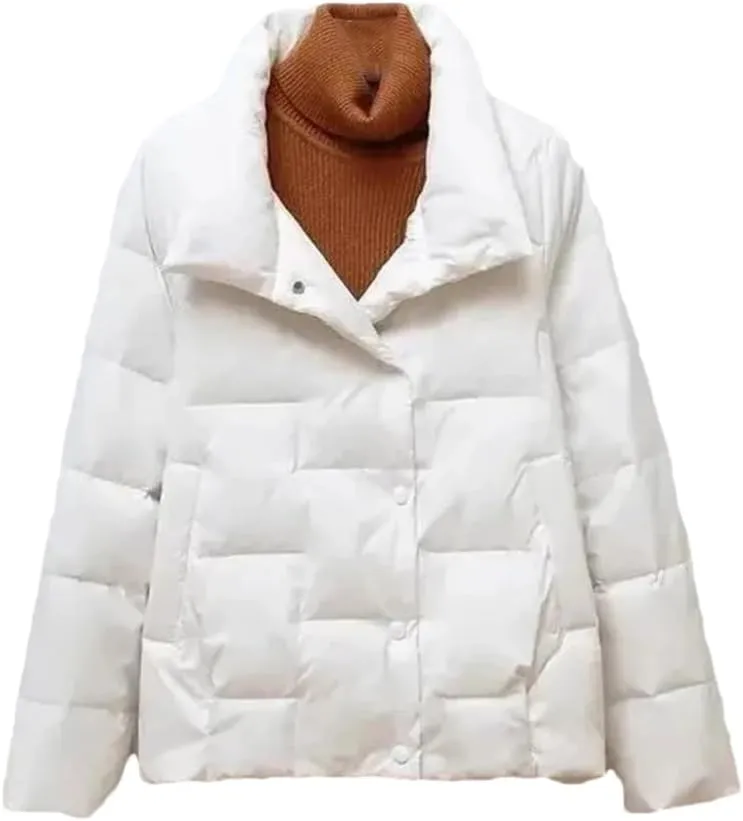 Adhdyuud Women's Solid With Pocket Cotton Padded Coats Thin Warm Casual Winter Vintage Outwear