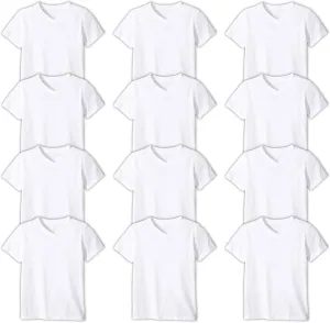 Andrew Scott Boys'12 Pack V Neck T Shirt Cotton Color Undershirts - Bonus Pack of 12
