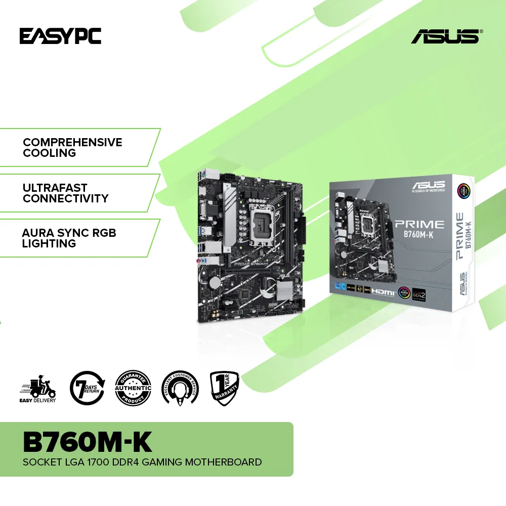 Asus B760M-K D4 Socket LGA 1700 DDR4 Gaming Motherboard