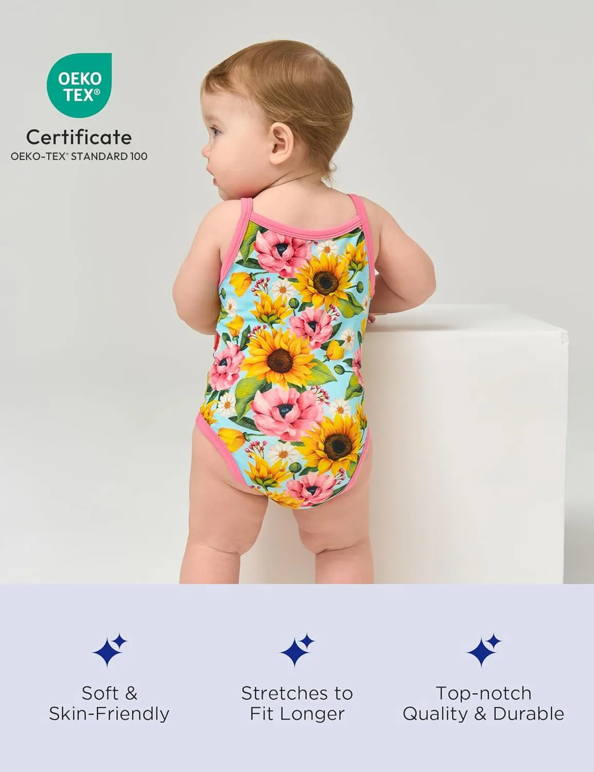 Baby Girl 3-Pack Sleeveless and Camisole Bodysuit Bamboo Viscose Summer Clothes