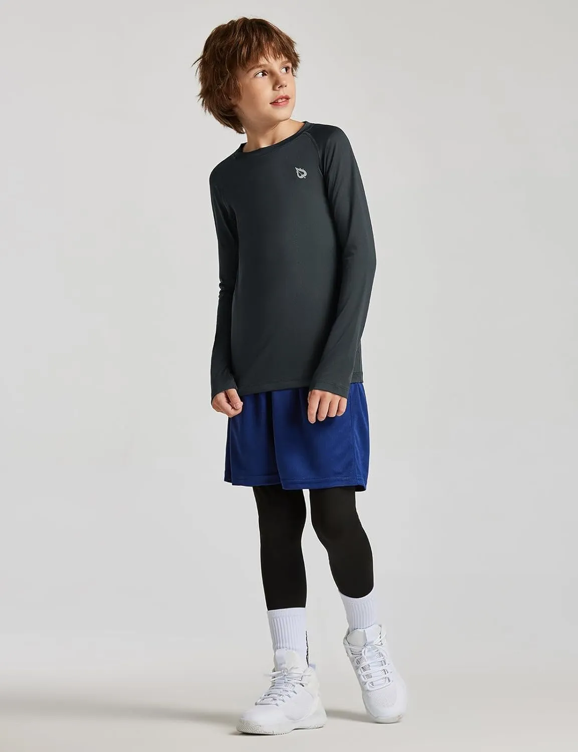 baleaf Boys Compression Shirt Long Sleeve Youth Undershirts Kids Football Baseball Baselayer Cold Gear Quick Dry