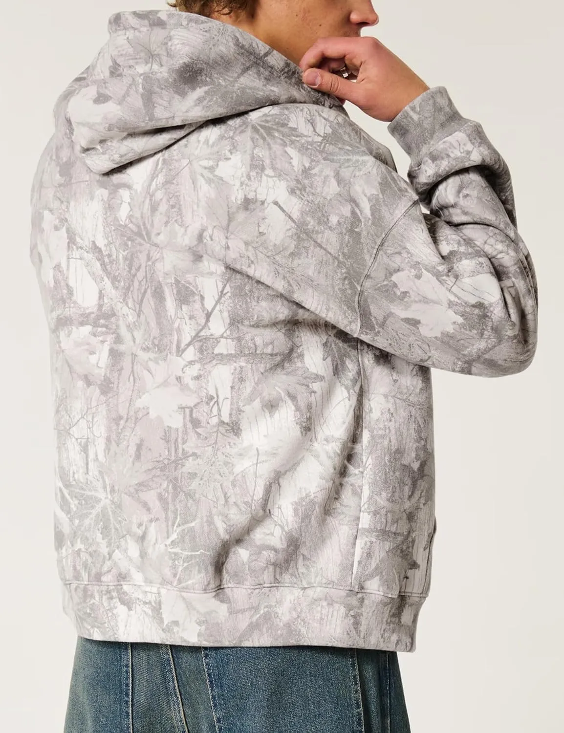 Camo Zip Up Hoodie for Women Men Oversized Maple Leaf Print Fleece Jacket Camouflage Long Sleeve Hooded Sweatshirt