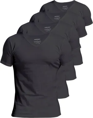Comfneat Men's Undershirts 100 Percent Cotton Underclothing Comfy V-Neck T-Shirts (4-Pack/6-Pack)