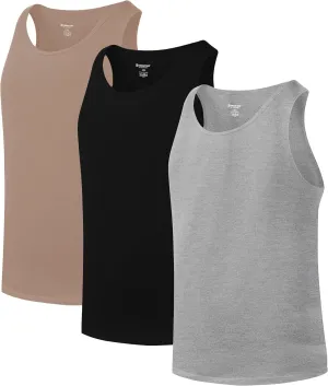 Different Touch 3 Pack Big & Tall Men's Bamboo Rayon Undershirts Tank Tops A-Shirts