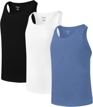 Different Touch 3 Pack Big & Tall Men's Bamboo Rayon Undershirts Tank Tops A-Shirts