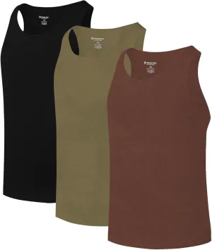 Different Touch 3 Pack Big & Tall Men's Bamboo Rayon Undershirts Tank Tops A-Shirts