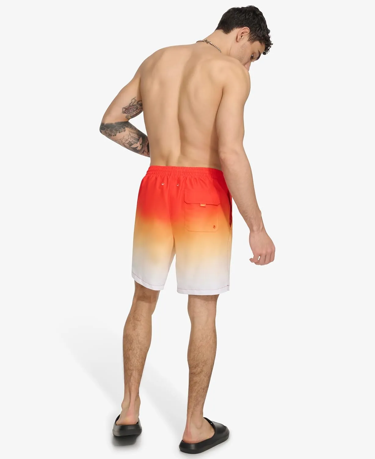 DKNY Men's Lightweight Quick Dry Volley UPF 40  Protection Swim Trunk