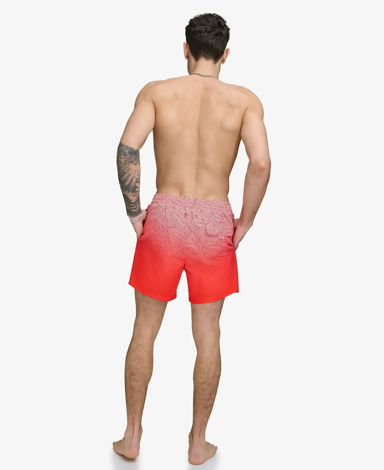 DKNY Men's Lightweight Quick Dry Volley UPF 40  Protection Swim Trunk