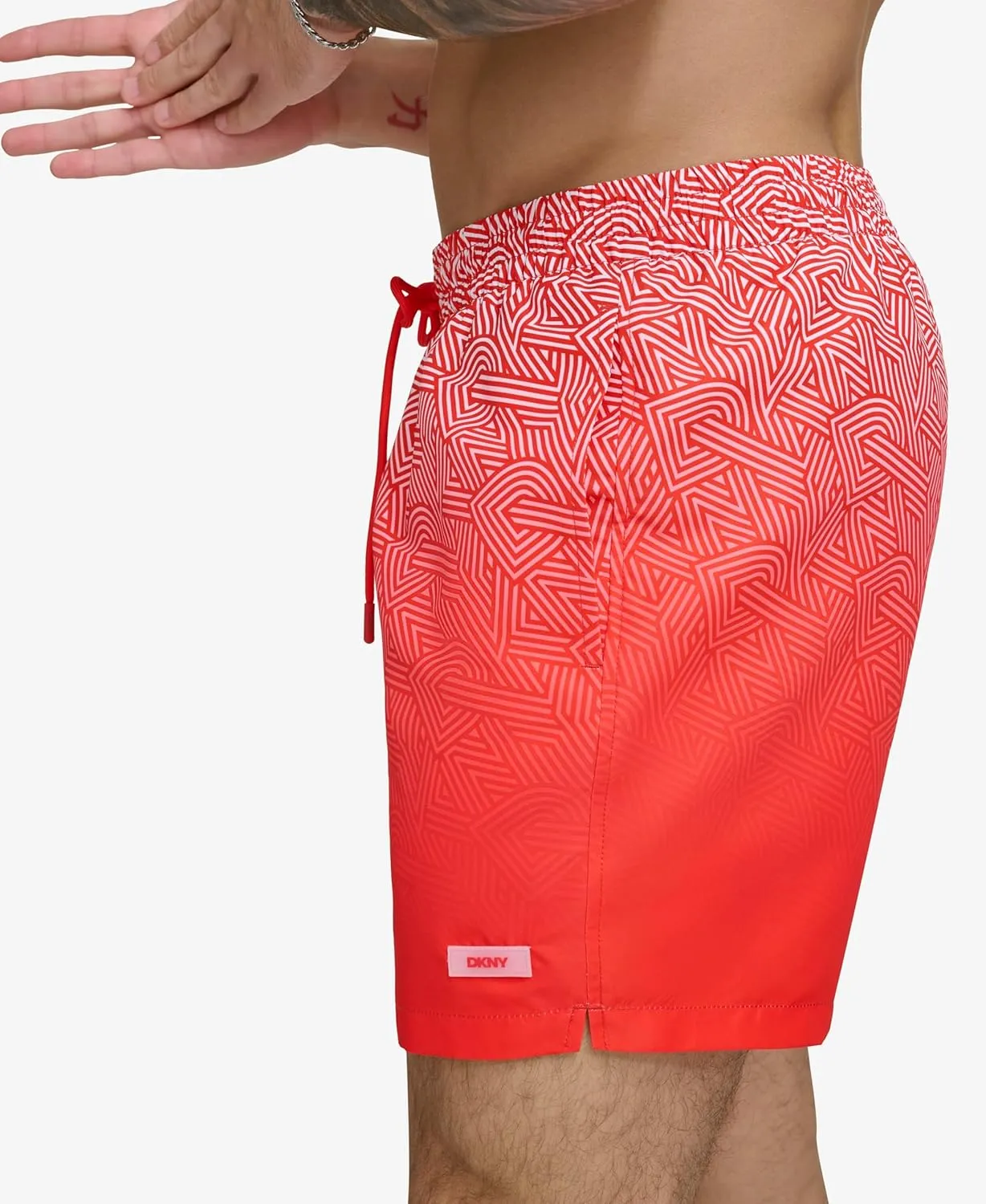 DKNY Men's Lightweight Quick Dry Volley UPF 40  Protection Swim Trunk