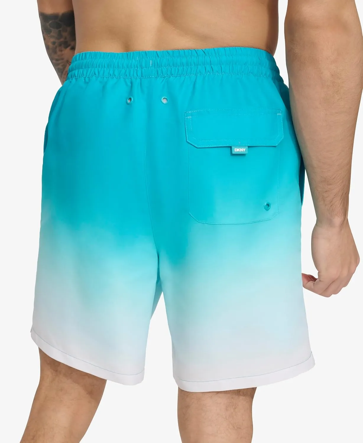 DKNY Men's Lightweight Quick Dry Volley UPF 40  Protection Swim Trunk