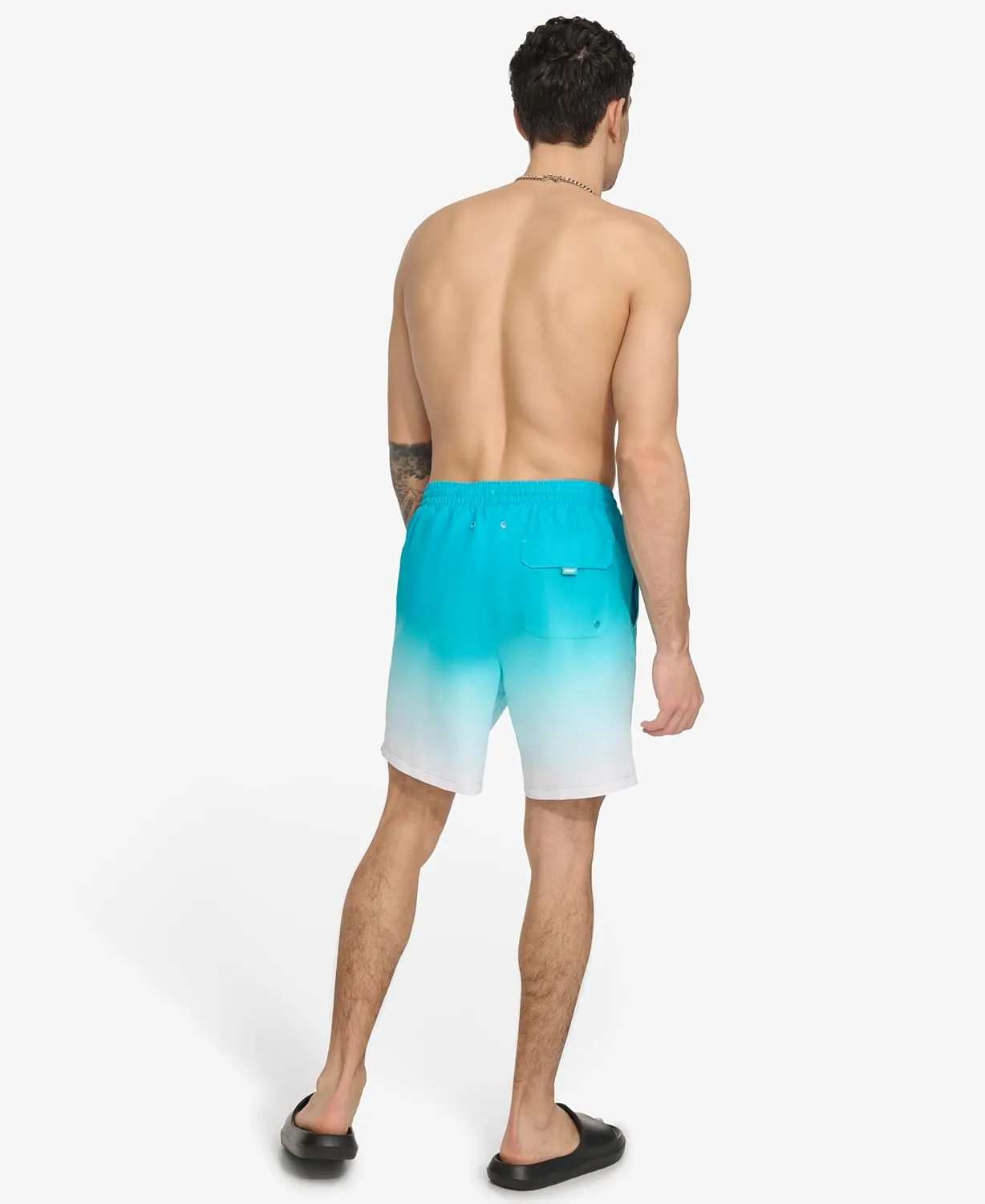 DKNY Men's Lightweight Quick Dry Volley UPF 40  Protection Swim Trunk