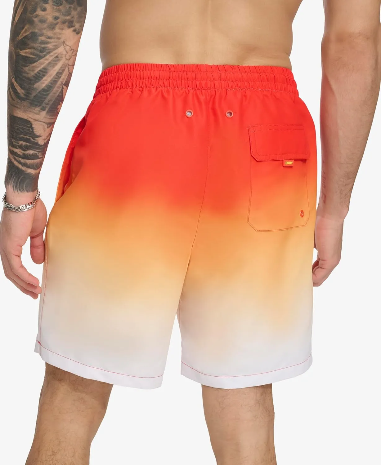 DKNY Men's Lightweight Quick Dry Volley UPF 40  Protection Swim Trunk