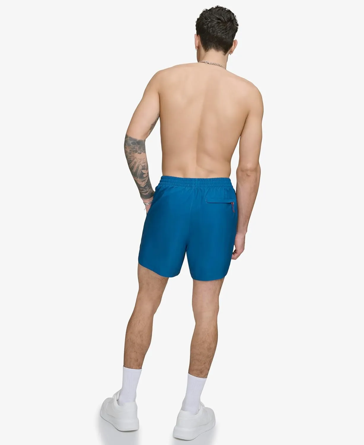 DKNY Men's Stretch Quick Dry Volley UPF 40  Protection Swim Trunk