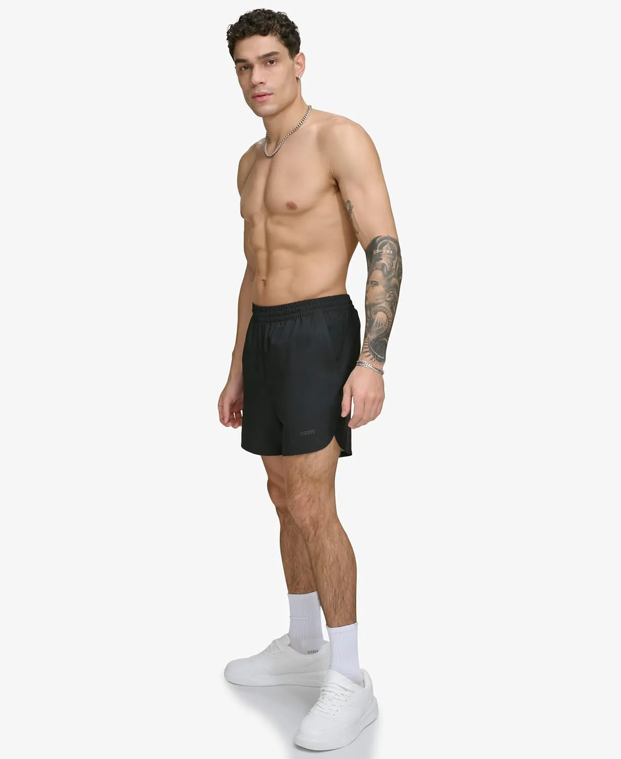 DKNY Men's Stretch Quick Dry Volley UPF 40  Protection Swim Trunk