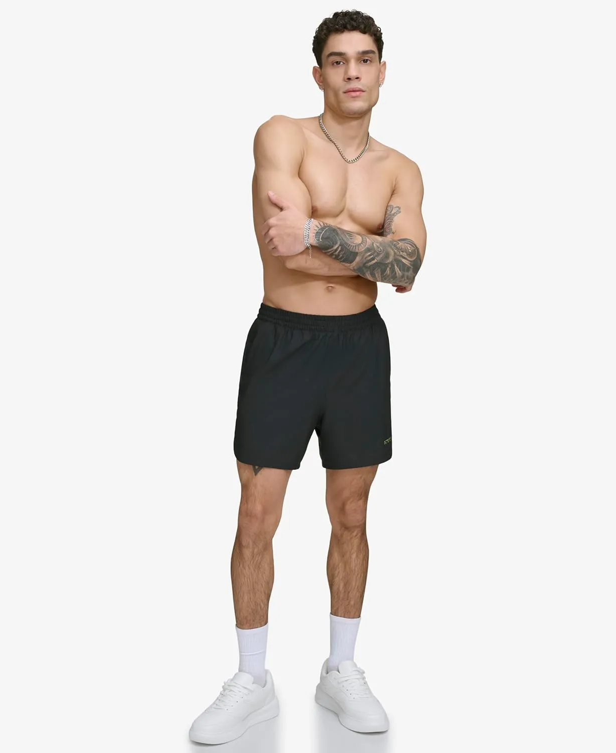 DKNY Men's Stretch Quick Dry Volley UPF 40  Protection Swim Trunk