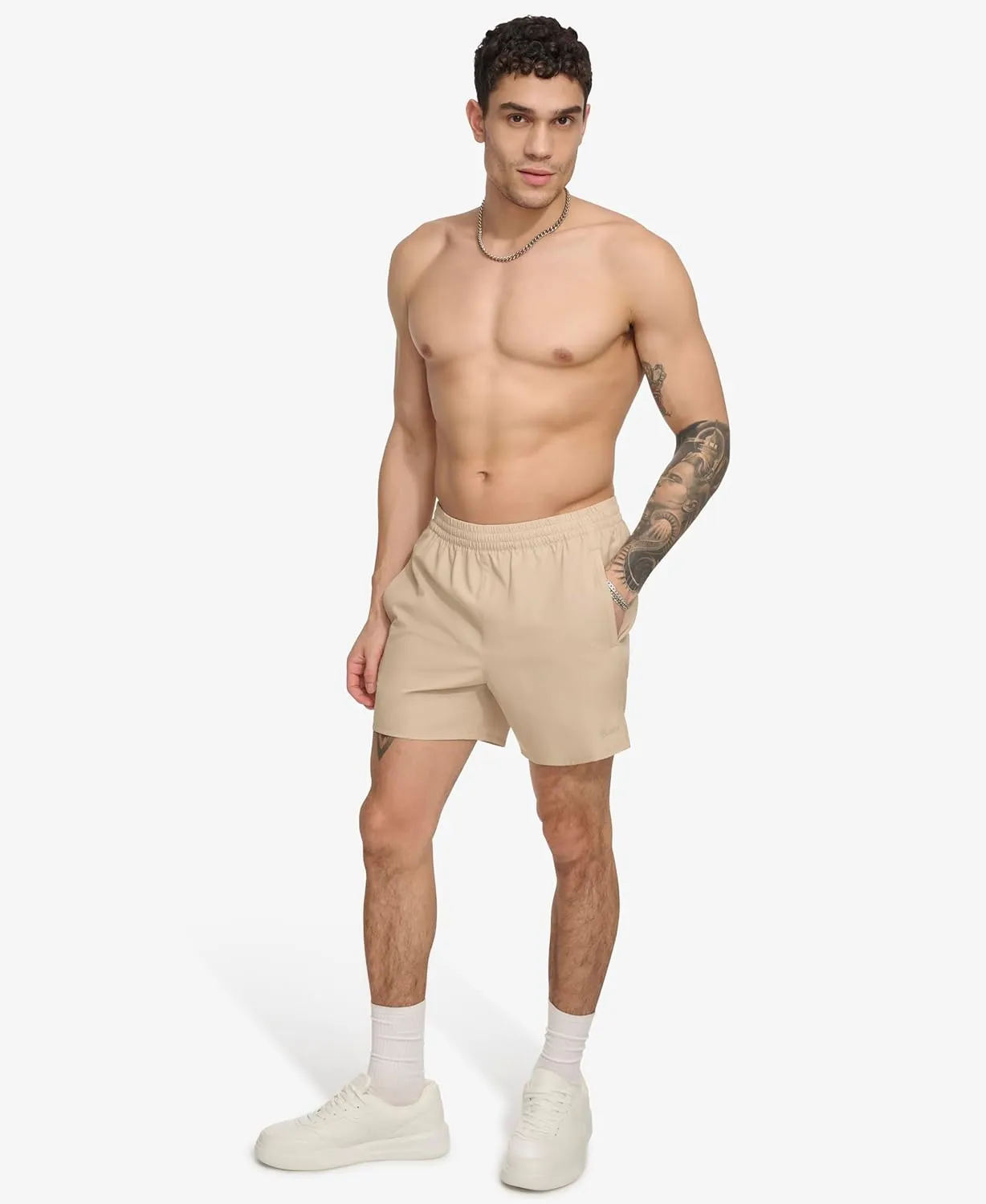 DKNY Men's Stretch Quick Dry Volley UPF 40  Protection Swim Trunk