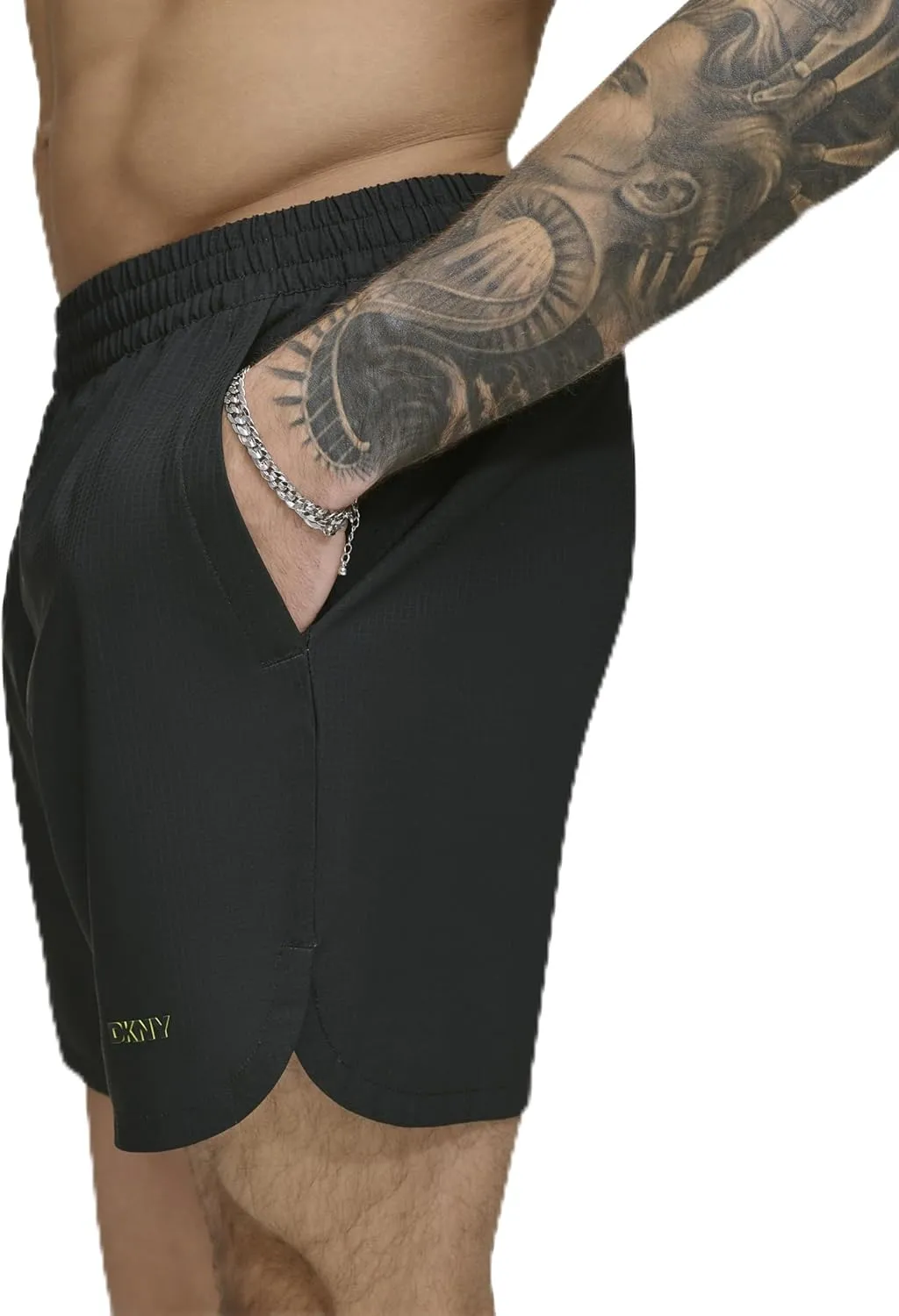 DKNY Men's Stretch Quick Dry Volley UPF 40  Protection Swim Trunk