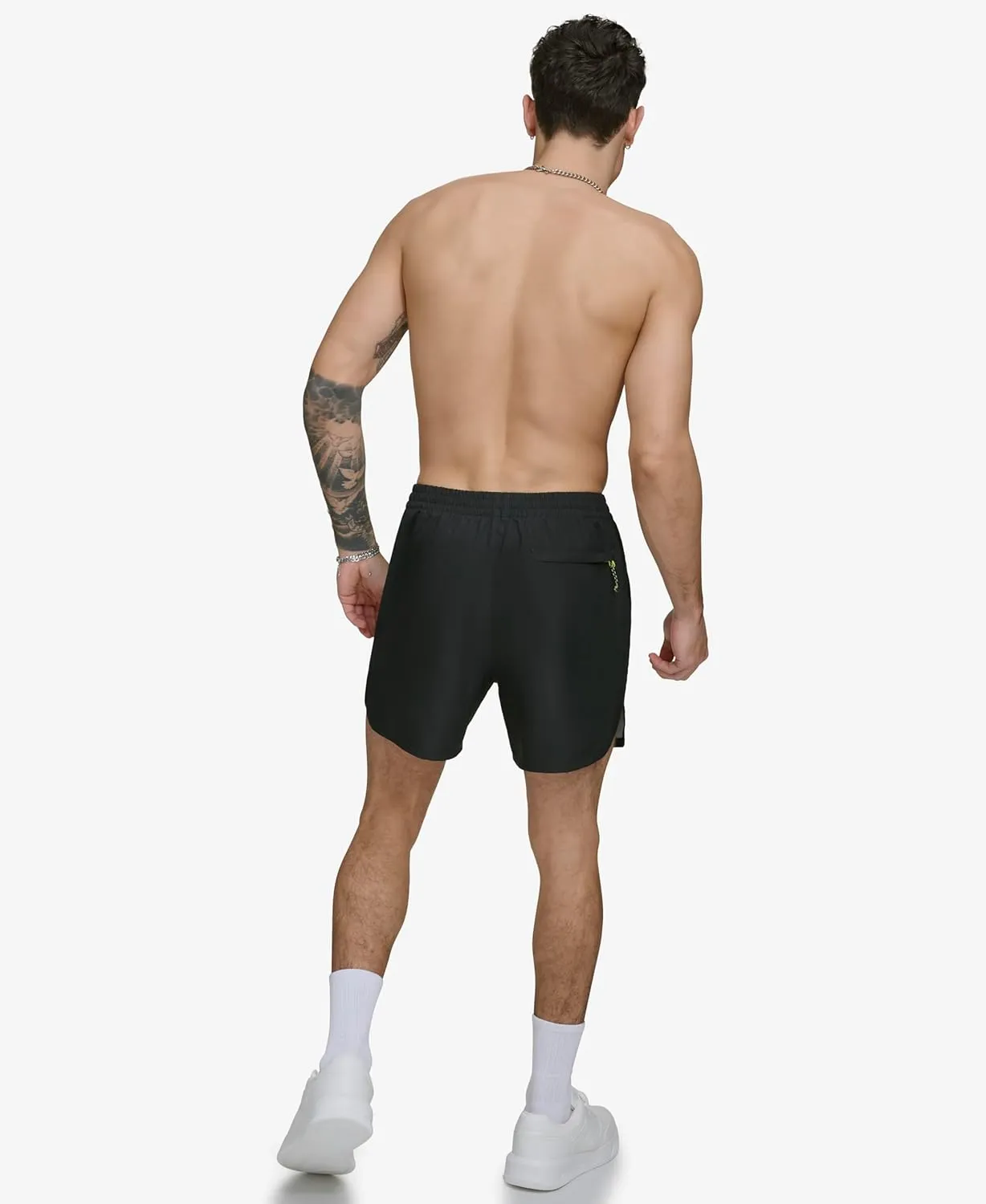 DKNY Men's Stretch Quick Dry Volley UPF 40  Protection Swim Trunk
