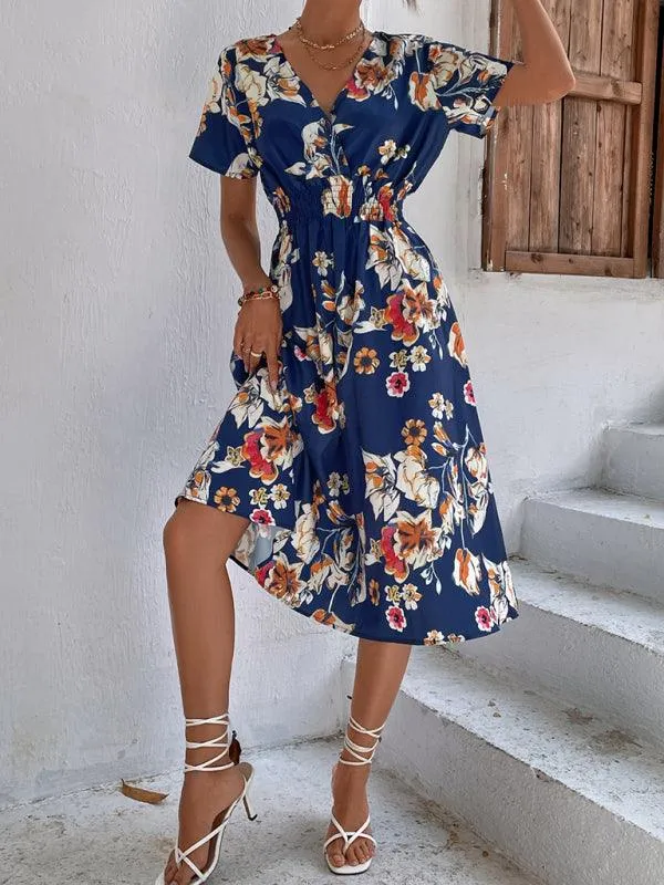 Elegant Floral V-Neck Summer Dress for Effortless Style