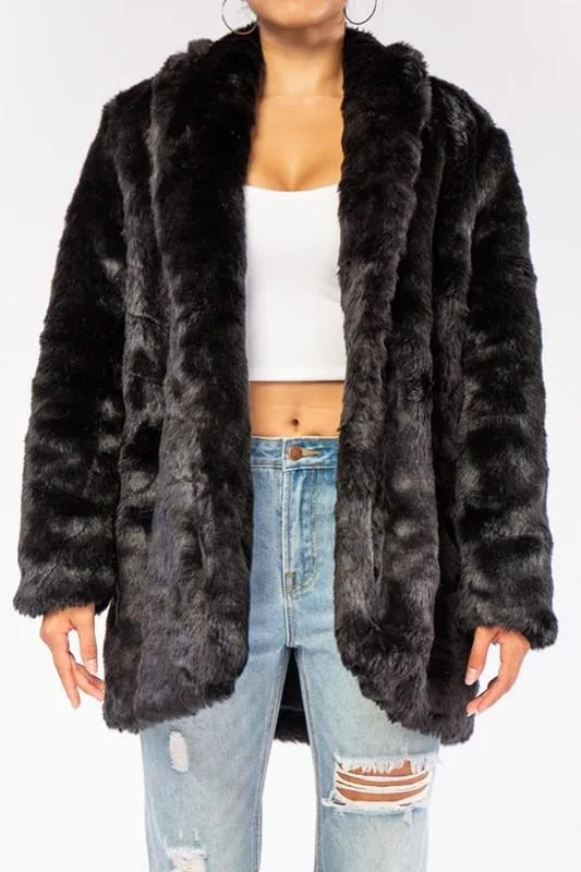 Faux fur heavy weight coat