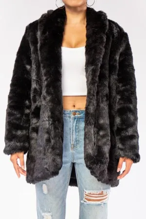 Faux fur heavy weight coat