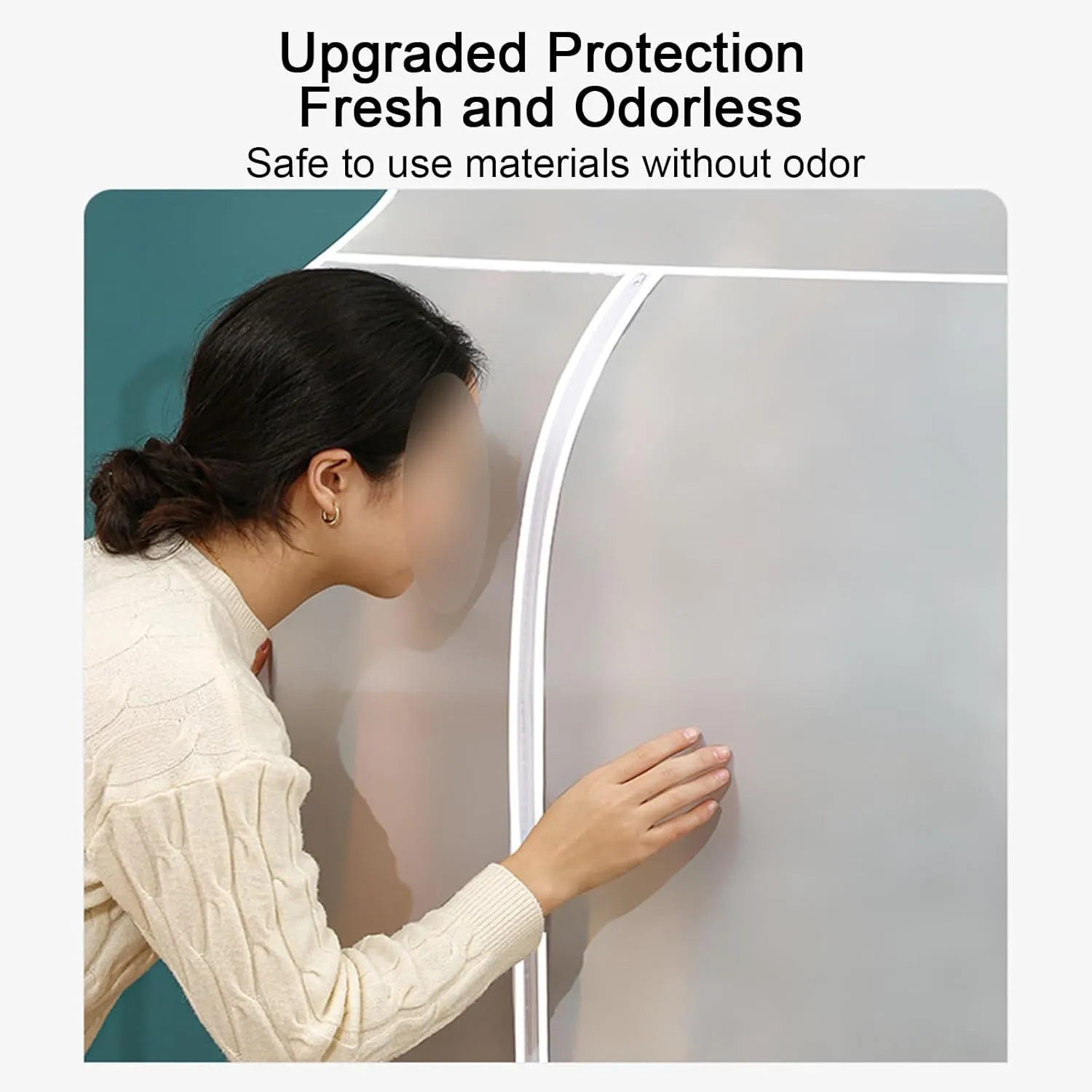 Garment BagClothes Cover for HangingTransparent Zippered Hanging Pocket for Suits, Coats, Sweaters, Shirts(80x50x90cm x20x35in)