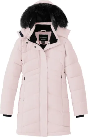 Girl's Winter Coats Kids Waterproof Long Puffer Jacket Thicken Fleece Lined Ski Parka with Detachable Fur Hooded