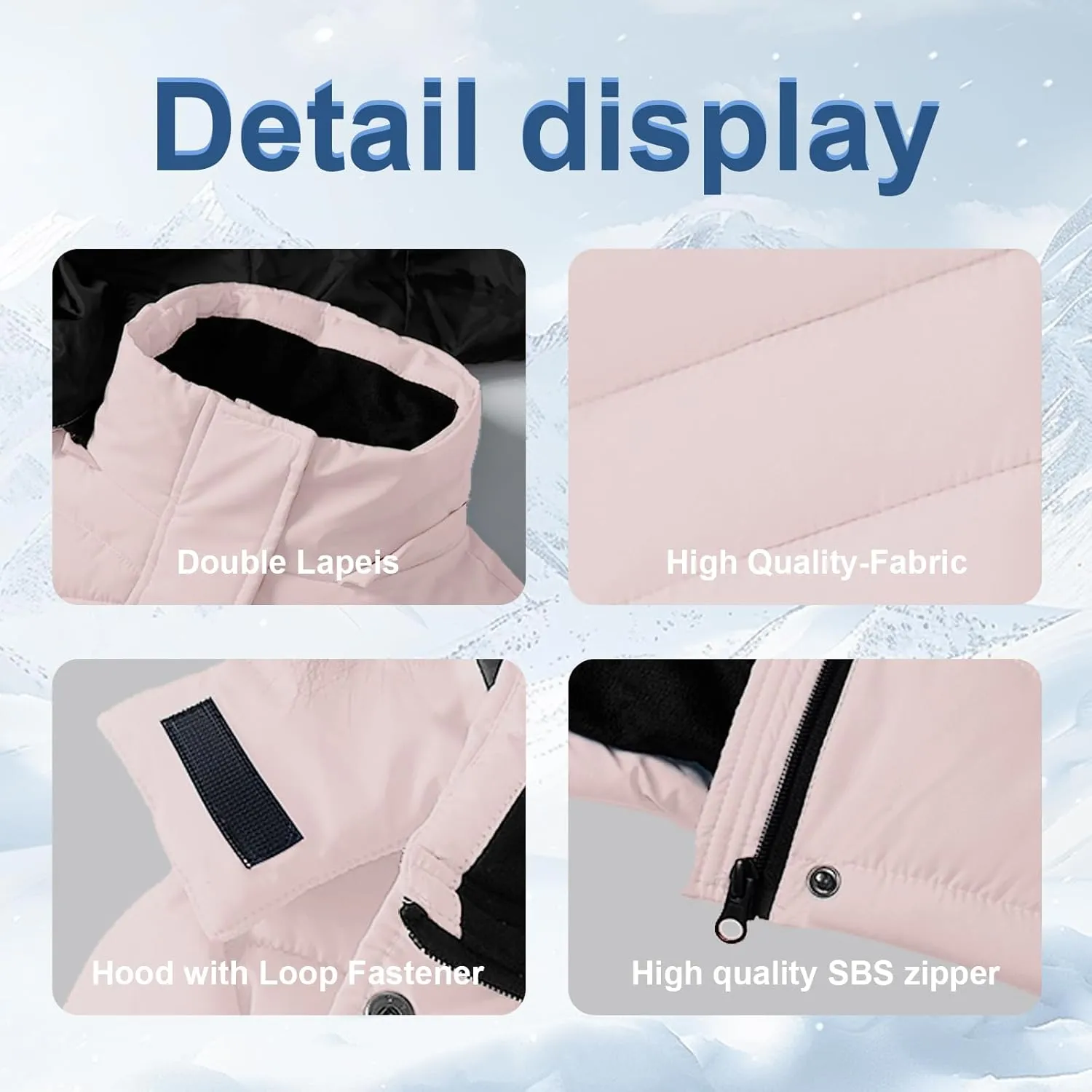 Girl's Winter Coats Kids Waterproof Long Puffer Jacket Thicken Fleece Lined Ski Parka with Detachable Fur Hooded