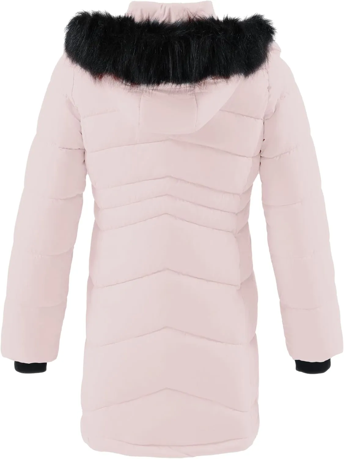 Girl's Winter Coats Kids Waterproof Long Puffer Jacket Thicken Fleece Lined Ski Parka with Detachable Fur Hooded