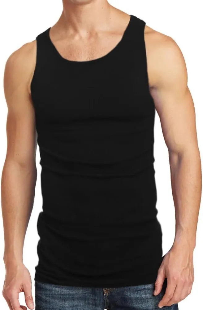 Glory Max 4-6 Pack Men 100% Cotton Ribbed Plain Tank Tops Wife Beater A-Shirts Undershirts