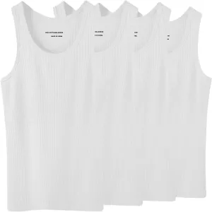 Glory Max 4-6 Pack Men 100% Cotton Ribbed Plain Tank Tops Wife Beater A-Shirts Undershirts