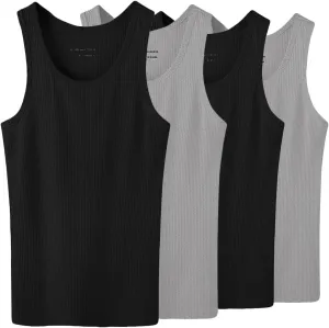 Glory Max 4-6 Pack Men 100% Cotton Ribbed Plain Tank Tops Wife Beater A-Shirts Undershirts