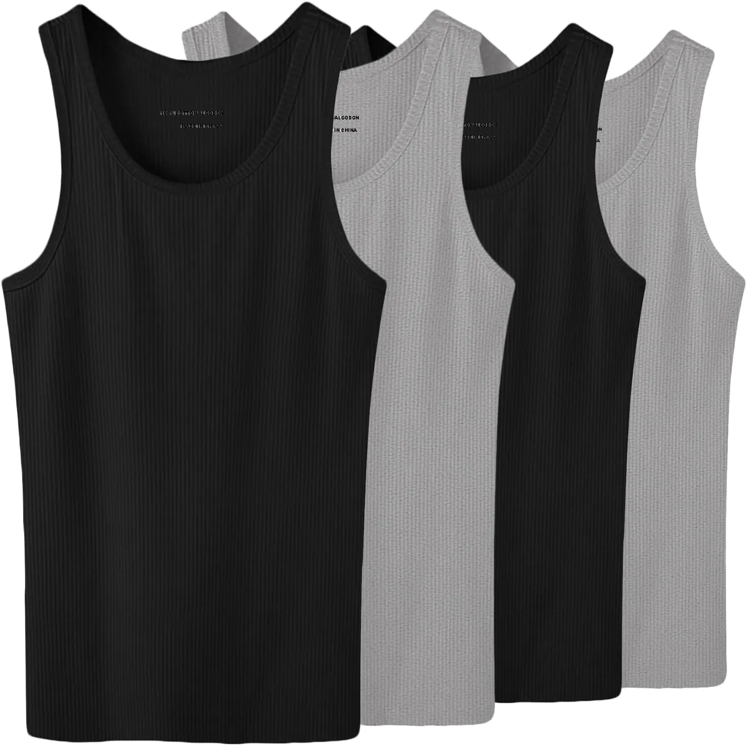 Glory Max 4-6 Pack Men 100% Cotton Ribbed Plain Tank Tops Wife Beater A-Shirts Undershirts