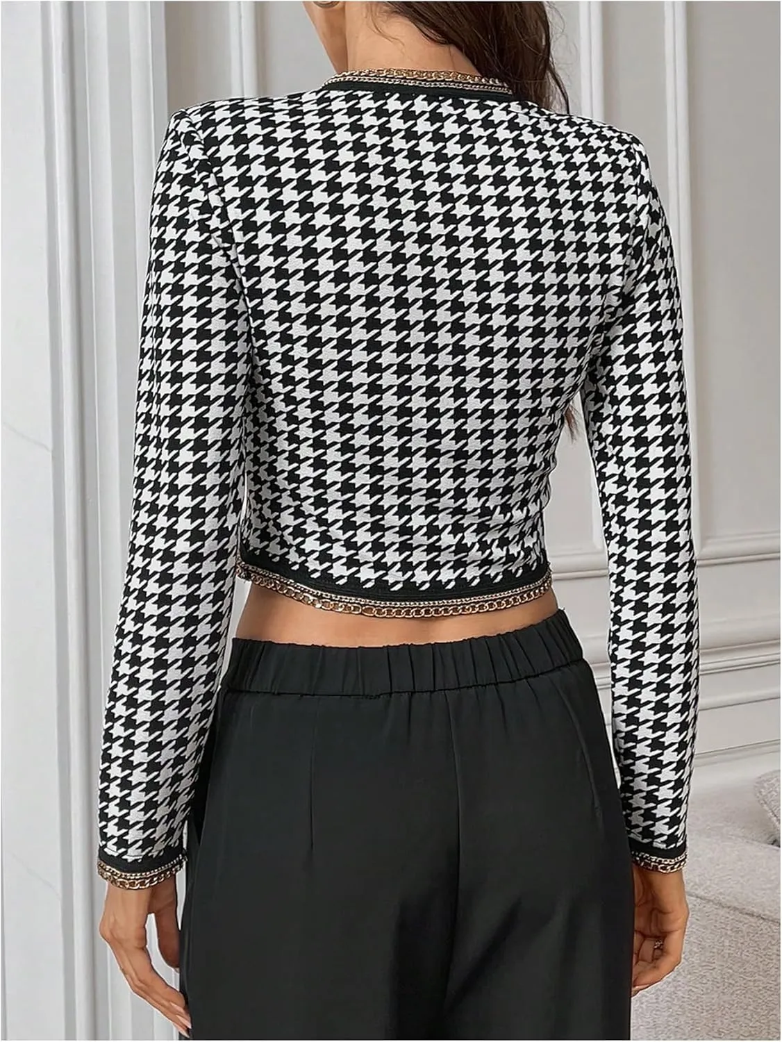 GORGLITTER Women's Open Front Cropped Blazers Long Sleeve Business Casual Lightweight Bolero Jacket