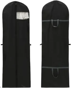 Habrur Clothes Cover 3 Pack 71'' Garment Bag For Travel Long Suit Bag With Zipper For Suits Dresses Coats Suit Bags (Color : Black, Size : 180 * 60cm)