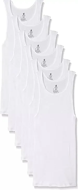 Hanes Men's 6-Pack White Tagless A-Shirts Tanks Tank Tops Undershirts