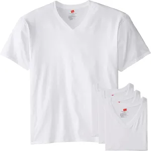 Hanes Mens Tall Cotton V-Neck Tagless Undershirts, Multipack