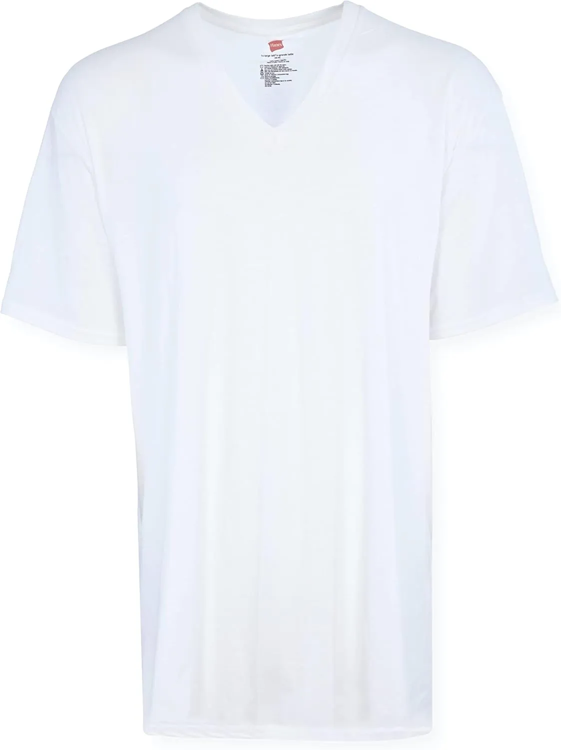 Hanes Mens Tall Cotton V-Neck Tagless Undershirts, Multipack