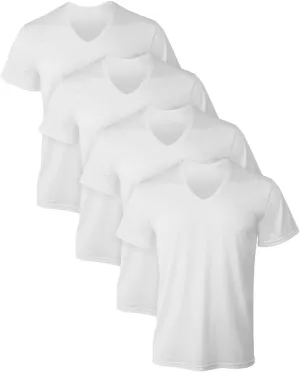 Hanes Men's Ultimate X-Temp Mesh V-Neck Undershirts, 4-Pack White L